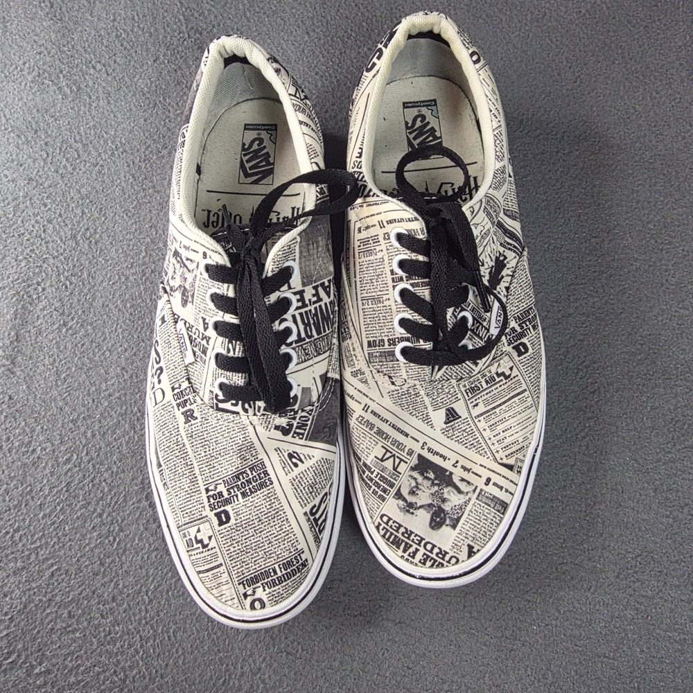 Vans Harry Potter ComfyCush Era Daily Prophet Newspaper Print Sneakers Mens